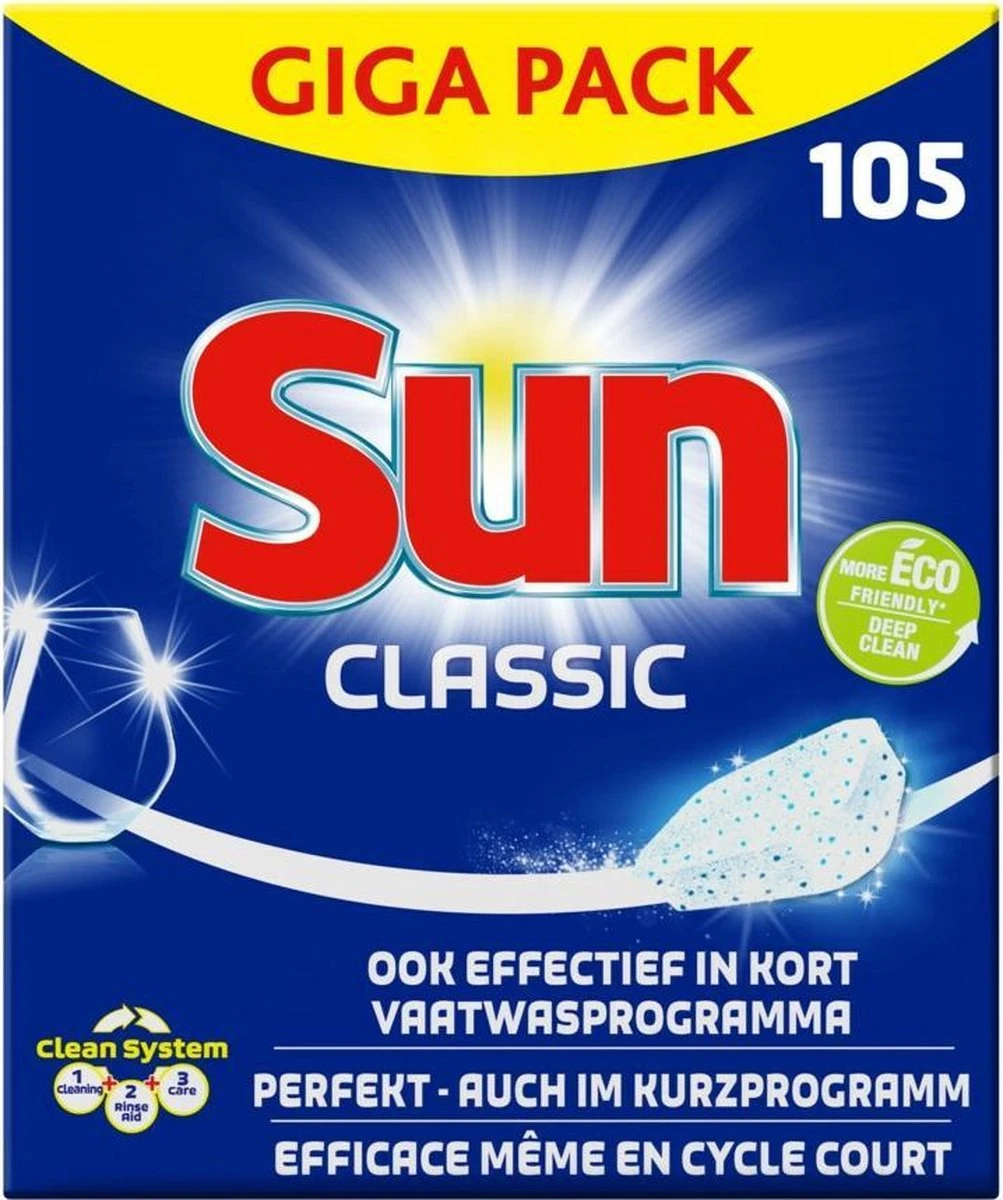 SUN® Sun Vaatwastabletten Classic - 105 Stuks - Voordeelverpakking 7 SUN® Sun Vaatwastabletten Classic - 105 Stuks - Voordeelverpakking - Afbeelding 7