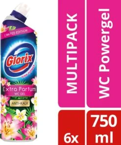 Glorix WC Powergel Toiletreiniger Pink Flower - 6 X 750 Ml - Voordeelverpakking -HG Sales 1003x1200 2