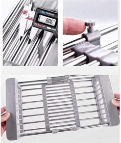 IBright Verstelbare Keukenrek - Gootsteen Mand - Afdruiprek – Vergiet – Verstelbaar In Lengte - Uitschuifbaar - RVS Grijs -HG Sales 1017x1200 6