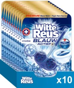 Witte Reus Blauw Actief Toiletblok - Hygiene - WC Blokjes Voordeelverpakking - 10 Stuks