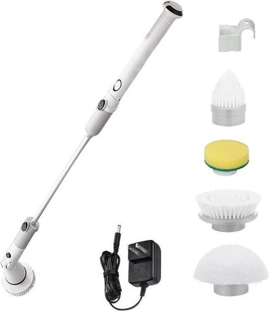 Elektrische Scrubber - Veelzijdige Schrobborstel - Elektrische Schoonmaakborstel - Binnen En Buiten Schoonmaken 1 Elektrische Scrubber - Veelzijdige Schrobborstel - Elektrische Schoonmaakborstel - Binnen En Buiten Schoonmaken