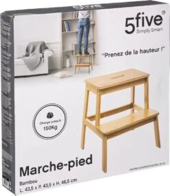 5Five - Bamboe Keukentrapje/opstapje Met 2 Treden 47 Cm - Keuken/badkamer Krukjes 5 5Five - Bamboe Keukentrapje/opstapje Met 2 Treden 47 Cm - Keuken/badkamer Krukjes -HG Sales 1043x1200 2