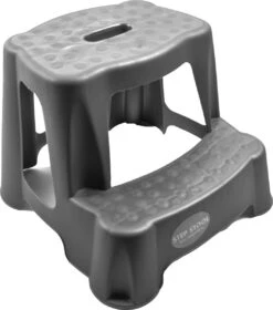 Alternative view of Grijs Kinderkrukje/opstapje Met 2 Treden 35 Cm - Keuken/badkamer Krukjes/opstapjes Voor Kinderen