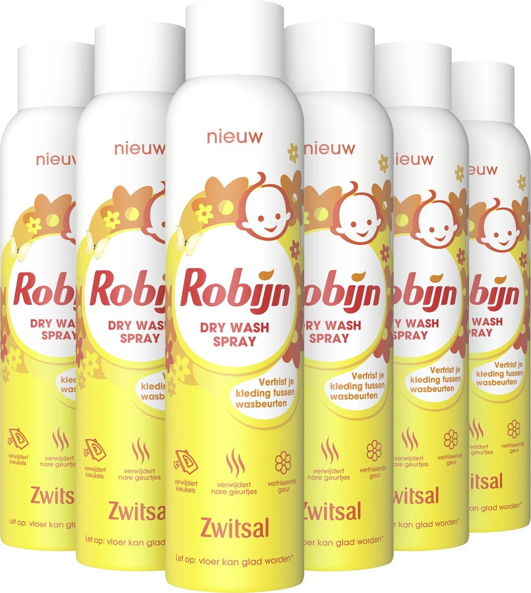 Robijn Zwitsal Dry Wash Spray - 6 X 200 Ml - Voordeelverpakking 1 Robijn Zwitsal Dry Wash Spray - 6 X 200 Ml - Voordeelverpakking