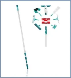Leifheit Aluminium Telescoopsteel Click Systeem , Lengte 145-400 Cm