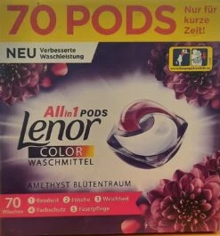 Lenor All In 1 Wasmiddel Pods Amethist & Bloemen Boeket - 70 Wasbeurten - Voordeelverpakking