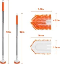 Merkloos Badkamer Reinigingsborstel - Badkamerschrobborstel - Reinigingsborstel - Met Afneembare Telescopische Handgreep En 180° Verstelbare Gezamenlijke Reinigingsborstel - Lange Steel 107 Cm -HG Sales 1126x1200 1