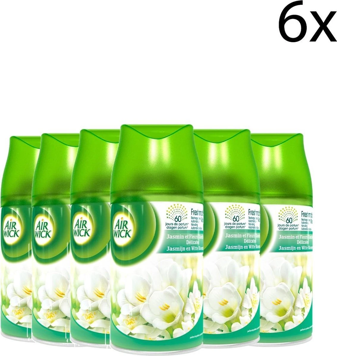 Air Wick Luchtverfrisser Navulling Freshmatic Jasmijn & Witte Bloemen 6 X 250 Ml 1 Air Wick Luchtverfrisser Navulling Freshmatic Jasmijn & Witte Bloemen 6 X 250 Ml