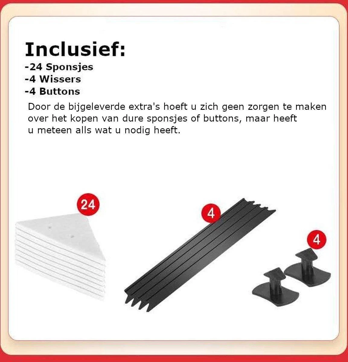 Merkloos Magnetische Raamwisser - Ruitenreiniger - Inclusief 24 Sponsjes + 4 Wissers + 4 Buttons 2 Merkloos Magnetische Raamwisser - Ruitenreiniger - Inclusief 24 Sponsjes + 4 Wissers + 4 Buttons - Afbeelding 2
