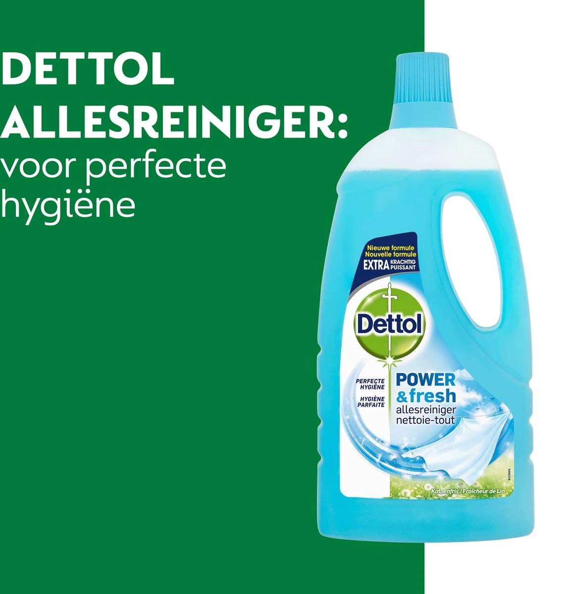 Dettol - Power & Fresh - Allesreiniger - Katoenfris - 8 X 1 Liter 2 Dettol - Power & Fresh - Allesreiniger - Katoenfris - 8 X 1 Liter - Afbeelding 2