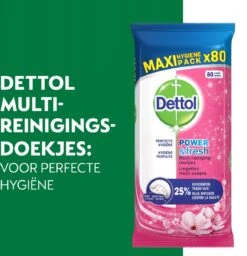 Alternative view of Dettol - Schoonmaakdoekjes - Power & Fresh - Kersenbloesem - 4 X 80 Stuks - Voordeelverpakking