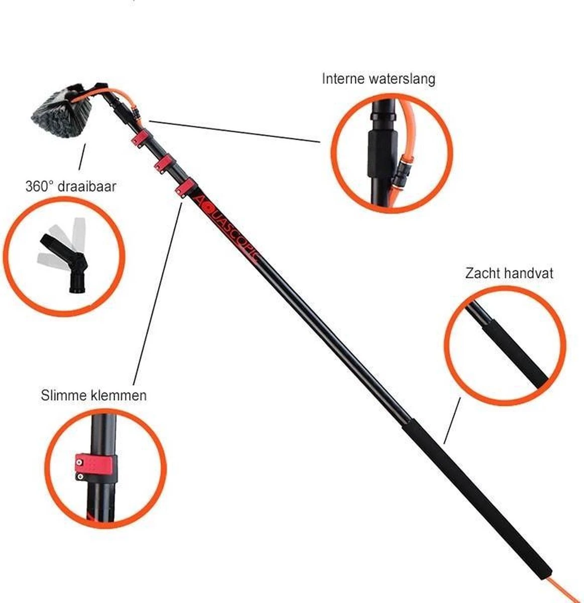 Aquascopic - Telescoopsteel Set Met Borstel - 5,4 M 5 Aquascopic - Telescoopsteel Set Met Borstel - 5,4 M - Afbeelding 5