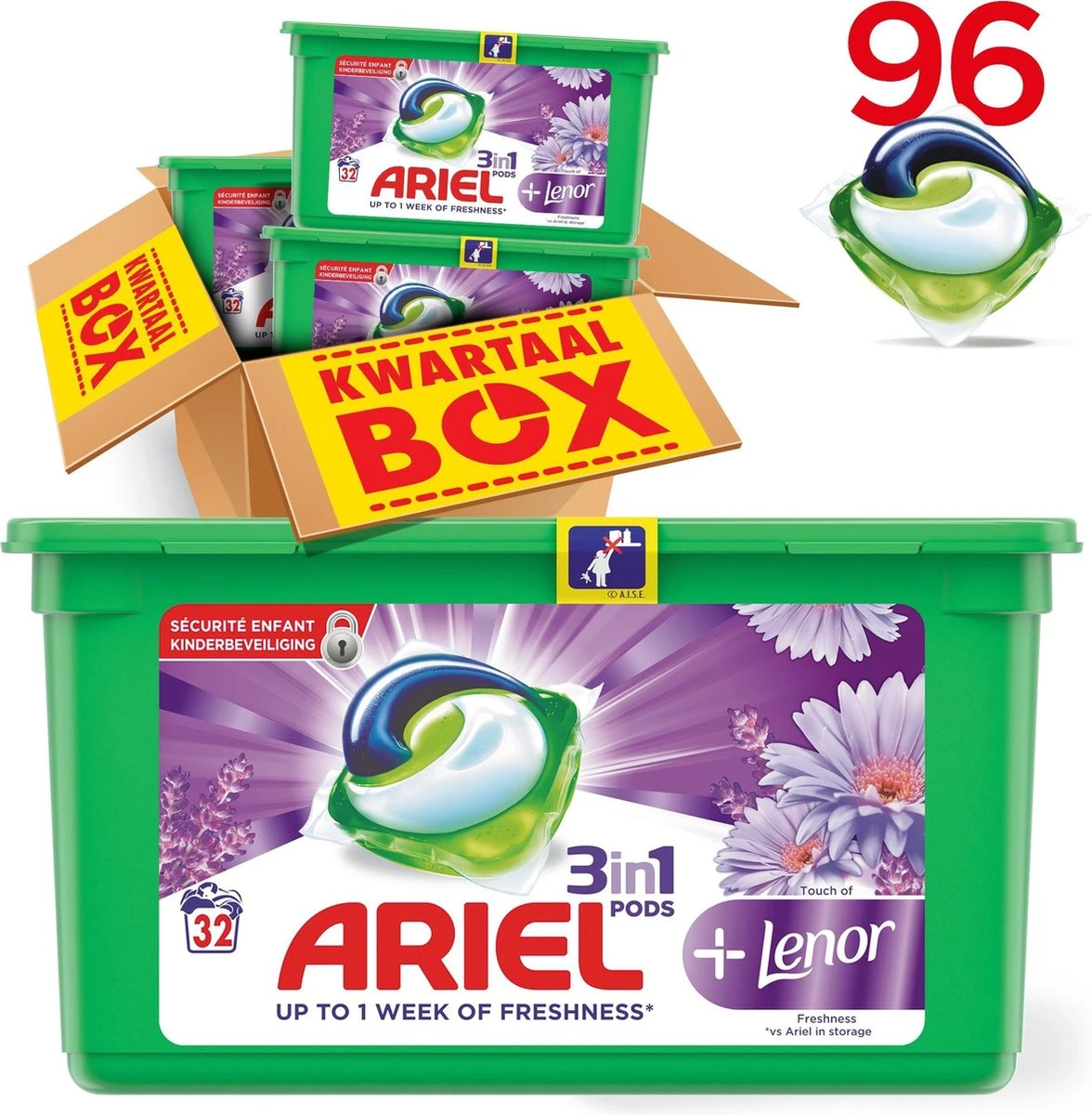ARIEL PODS+ Lenor 32ct 1 ARIEL PODS+ Lenor 32ct