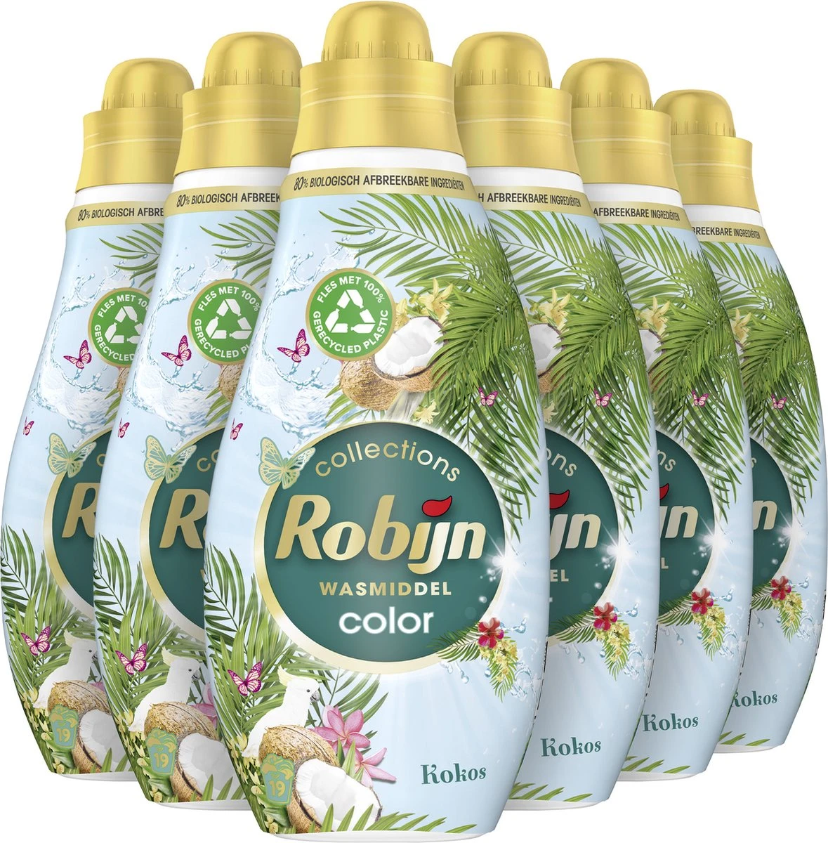 Robijn Klein & Krachtig Collections Color Kokos Vloeibaar Wasmiddel - 6 X 19 Wasbeurten - Voordeelverpakking 2 Robijn Klein & Krachtig Collections Color Kokos Vloeibaar Wasmiddel - 6 X 19 Wasbeurten - Voordeelverpakking - Afbeelding 2