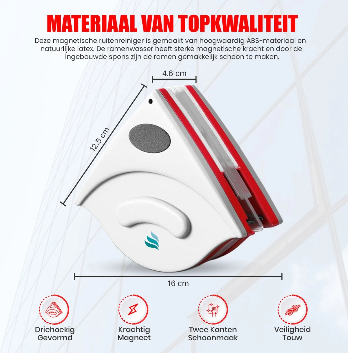 TibaGoods Magnetische Raamwisser Voor Dubbelglas - Ruitenreiniger - Ramenwasser - Magneet Ruitenwisser 6 TibaGoods Magnetische Raamwisser Voor Dubbelglas - Ruitenreiniger - Ramenwasser - Magneet Ruitenwisser - Afbeelding 6