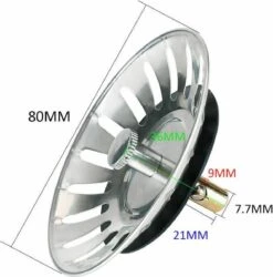 Afvoerzeef Roestvrijstaal - Gootsteen Zeef - Gootsteen Stopper - RVS - 80mm -HG Sales 1184x1200 1