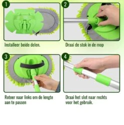 Merkloos Professionele Telescopische Wasborstel + Tonova Pen - Auto Schoonmaakborstel - Anti Slip - Auto, Caravan & Camper - Uitschuifbaar - Groen -HG Sales 1190x1200 7