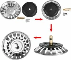 Afvoerzeef Roestvrijstaal - Gootsteen Zeef - Gootsteen Stopper - RVS - 80mm -HG Sales 1200x1007