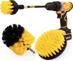 Professionele 4 Delige Borstelset Voor De Boormachine Incl. Verlengstuk, Deze Schoonmaak Schuurborstel Elektrisch Opzetborstel Schrobborstel Set Is Geschikt Als Schrobber Voor Badkamer, Auto, Keuken En Tuin