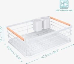 Navaris Afdruiprek Met Uitneembare Bestekhouder - Afwasrek Met Losse Lekbak - Vaatwasrek Met Plateau - Voor Bestek, Borden, Schalen En Pannen -HG Sales 1200x1040