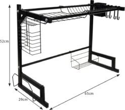 Afdruiprek Droger Zwart Voor Bestek Boven De Gootsteen 65 Cm X 29 Cm X 52 Cm -HG Sales 1200x1052 1