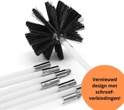 NIRAX Professionele Schoorsteenveegset Verstelbaar Tot 9 Meter – Schoorsteenveger - Veegkit – Schoorsteen Borstel - Schoorsteenreiniger - Borstel Set - Kachel - Onderhoud