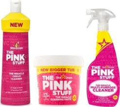 Stardrops 3x The Pink Stuff - Het Wonder Reinigingsmiddel - Allesreiniger Spray - Schoonmaakpasta Groot 850g - Milieuvriendelijk - Huishouden