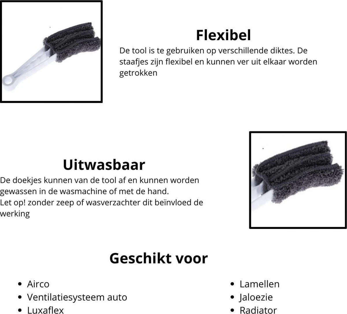 2x Luxaflex Reiniger - Jaloezie Reiniger - Lamellen Borstel - Stoffer -Plumeau - Stof Reiniger - Microvezeldoek - Borstel - 4 2x Luxaflex Reiniger - Jaloezie Reiniger - Lamellen Borstel - Stoffer -Plumeau - Stof Reiniger - Microvezeldoek - Borstel - - Afbeelding 4