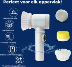 B-care Magic Brush - Elektrische Multifunctionele Schoonmaakborstel - 7 Opzetstukken - Wasborstel - Poetsmachine - Schrobborstel - Handborstel - Werkborstel - Schrobber - Boorborstel - Reinigingsborstel -HG Sales 1200x1112 8