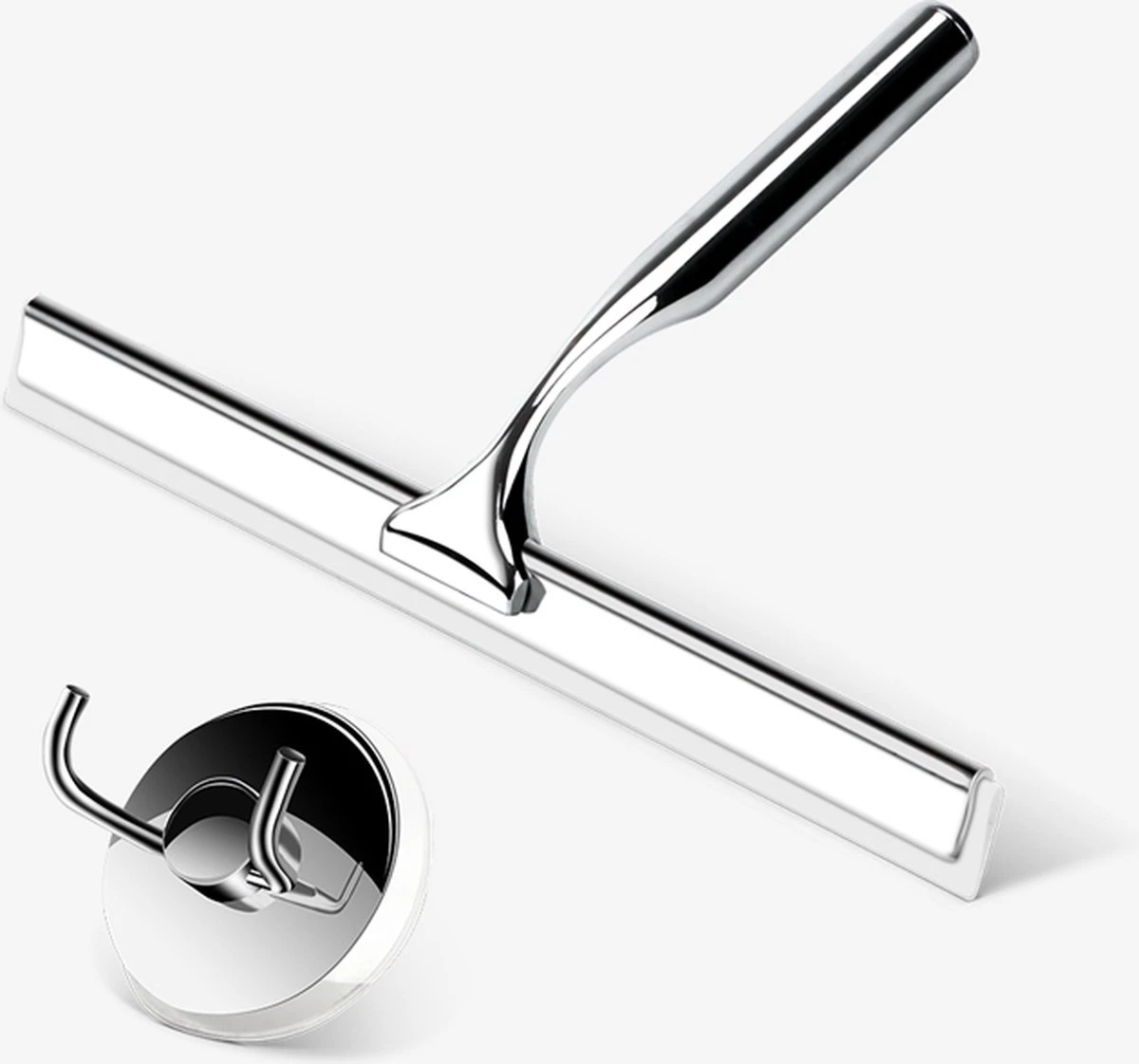 Mdxl® Raamwisser - Raamtrekker - Inclusief Ophanghaak Met Zuignap - Rvs - Douchewisser- Douche Trekker 3 Mdxl® Raamwisser - Raamtrekker - Inclusief Ophanghaak Met Zuignap - Rvs - Douchewisser- Douche Trekker - Afbeelding 3