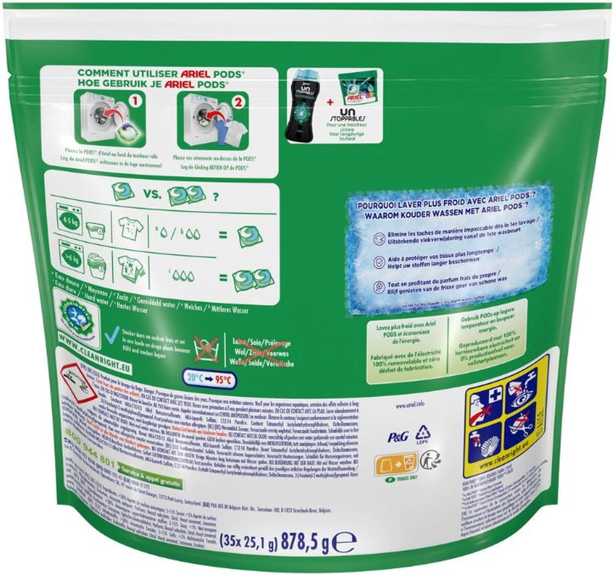 Ariel All In 1 Wasmiddel Pods Kleur + Lenor Unstoppables - 35 Wasbeurten 2 Ariel All In 1 Wasmiddel Pods Kleur + Lenor Unstoppables - 35 Wasbeurten - Afbeelding 2