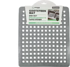 Merkloos Gootsteenmat PVC Vierkant Grijs 28 Cm -HG Sales 1200x1145