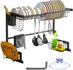 Afdruiprek Droger Zwart Voor Bestek Boven De Gootsteen 65 Cm X 29 Cm X 52 Cm -HG Sales 1200x1154 4