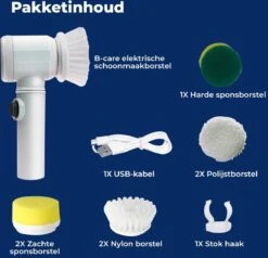 B-care Magic Brush - Elektrische Multifunctionele Schoonmaakborstel - 7 Opzetstukken - Wasborstel - Poetsmachine - Schrobborstel - Handborstel - Werkborstel - Schrobber - Boorborstel - Reinigingsborstel -HG Sales 1200x1155 4