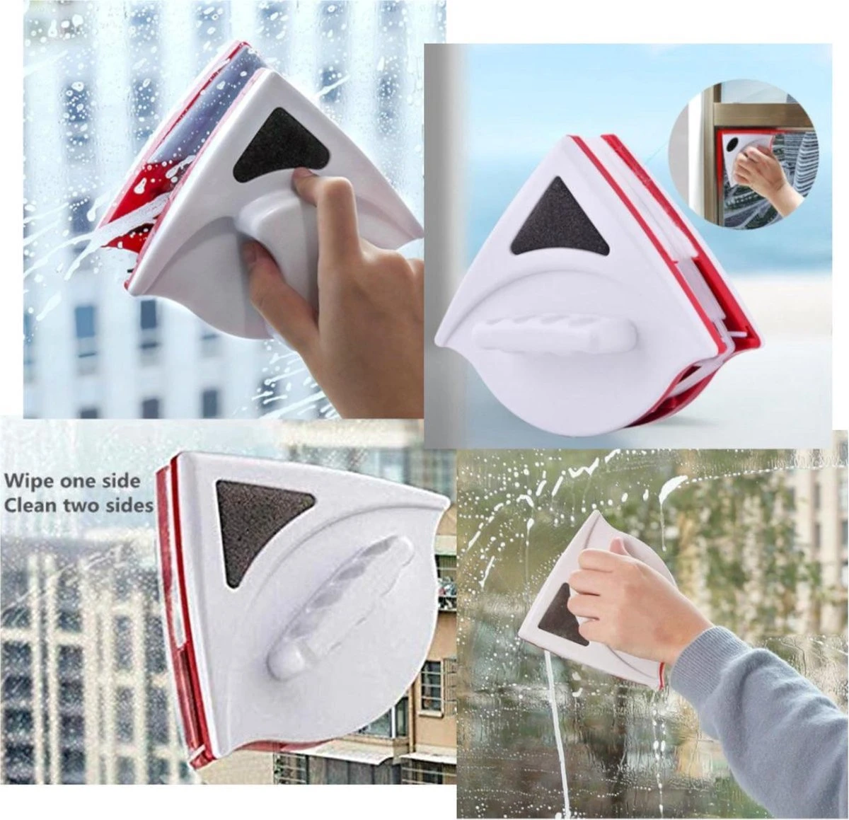 Merkloos Magnetische Raamwisser - Ruitenreiniger - Inclusief 24 Sponsjes + 4 Wissers + 4 Buttons 5 Merkloos Magnetische Raamwisser - Ruitenreiniger - Inclusief 24 Sponsjes + 4 Wissers + 4 Buttons - Afbeelding 5