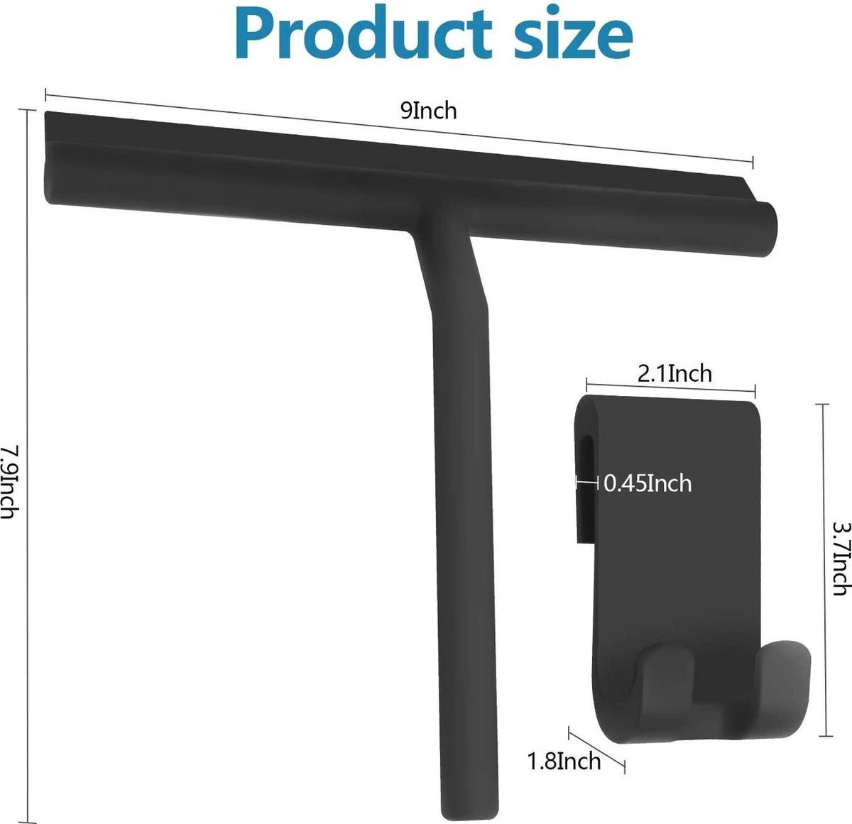 BOTC Douchewisser - Raamwisser - Silicone - 21cm X 16cm - Badkamer Accessoires -Zwart 3 BOTC Douchewisser - Raamwisser - Silicone - 21cm X 16cm - Badkamer Accessoires -Zwart - Afbeelding 3