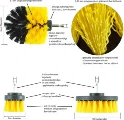 Merkloos Kibani 3 Delige Borstelset Voor Boormachine - Schrobborstel - Polypropyleen - Borstel Boormachine - Schuurborstel - Automatische Reiniging - Reinigingsborstels Voor Boormachine - Schoonmaakborstel -HG Sales 1200x1164 8