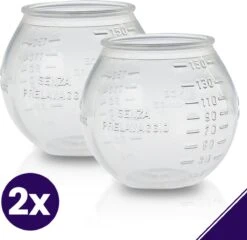 BluGo Doseerbol 2 Stuks - Wasbollen - Doseerdop - Drogerballen - Wasballen - Wasmiddel - Herbruikbaar - Maataanduiding - 150ml