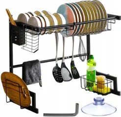 Afdruiprek Droger Zwart Voor Bestek Boven De Gootsteen 65 Cm X 29 Cm X 52 Cm -HG Sales 1200x1167 4