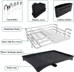 Doogo® Afdruiprek Met Bestekkorf En Lekbak Voor Keukenborden En Bestek Afdruiprek Met Draaibare Uitloop -HG Sales 1200x1169 11