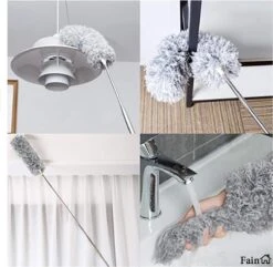 Fain® Plumeau Met Telescoopsteel – Grijs – 80 Tot 240 Cm - Uitschuifbaar – Wasbaar - Flexibel 360° Draaibaar – Duster - Microvezel Ragebol -HG Sales 1200x1170 9