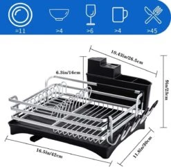 Doogo® Afdruiprek Met Bestekkorf En Lekbak Voor Keukenborden En Bestek Afdruiprek Met Draaibare Uitloop -HG Sales 1200x1173 7