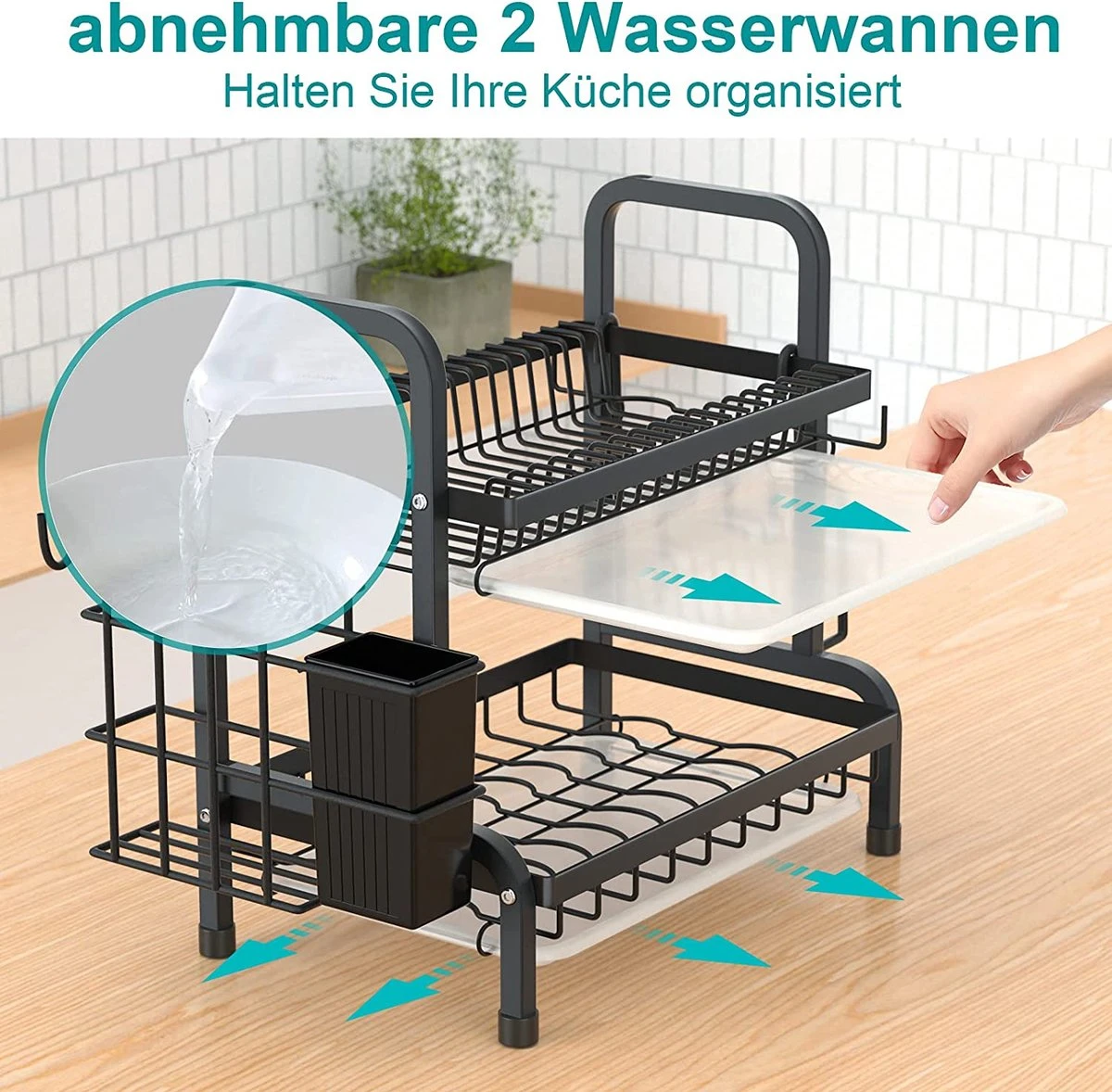 Dish Drying Rack Drainer Afdruiprek Metaal Afvoerafdruiprek Met Druppelbak Black Decker Droogrek Zwart Afdruiprek Brabantiaafdruiprek Metaal Muur 2 Dish Drying Rack Drainer Afdruiprek Metaal Afvoerafdruiprek Met Druppelbak Black Decker Droogrek Zwart Afdruiprek Brabantiaafdruiprek Metaal Muur - Afbeelding 2