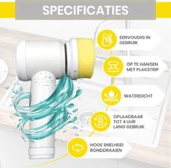 Lenga Elektrische Schoonmaakborstel - 5 In 1 Borstel - Oplaadbaar - Wasborstel - Schoonmaakmiddelen - Schrobborstels 15 Lenga Elektrische Schoonmaakborstel - 5 In 1 Borstel - Oplaadbaar - Wasborstel - Schoonmaakmiddelen - Schrobborstels -HG Sales 1200x1179 5