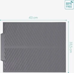 Navaris Siliconen Droogmat Met Afvoer - Aanrecht Droogmat Voor Afwas, Borden, Bestek, Glazen - Grijs -HG Sales 1200x1184 11