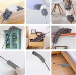 ForDig 7-Delige Plumeau Set - Duster Met Telescoopsteel Uitschuifbaar Tot 250 Cm - Inclusief Ragebol / Voegenborstel / Microvezel Doek / Chenille Borstel - Wasbaar - 360 Graden Draaibaar -HG Sales 1200x1184 16