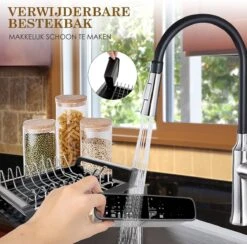 MIRI Afdruiprek – Afwasrek – Uitschuifbaar – Met Lekbak In Gootsteen – Afwas – Roestvrij Staal – Zwart -HG Sales 1200x1185 3