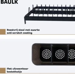 Baulk® - Afdruiprek - Afdruiprek Met Lekbak - Afwas - Droogrek Afwas - RVS - Bestekbak - Modern 20 Baulk® - Afdruiprek - Afdruiprek Met Lekbak - Afwas - Droogrek Afwas - RVS - Bestekbak - Modern -HG Sales 1200x1185 4