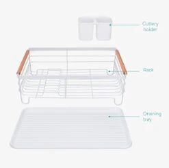 Navaris Afdruiprek Met Uitneembare Bestekhouder - Afwasrek Met Losse Lekbak - Vaatwasrek Met Plateau - Voor Bestek, Borden, Schalen En Pannen -HG Sales 1200x1189 5