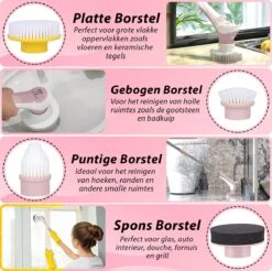 Alternative view of Trendosa Elektrische Schoonmaakborstel - Elektrische Schrobborstel - Poetsmachine - Handborstel - Scrubber- De Badkamer/Keuken/Auto- Roze